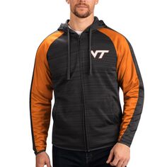 Мужская спортивная куртка Carl Banks Black Virginia Tech Hokies нейтральной зоны реглан с молнией во всю длину спортивная куртка с капюшоном G-III
