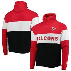 Мужской черный пуловер с капюшоном Atlanta Falcons Colorblock Current New Era