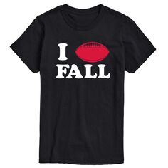 Осенняя футболка Big &amp; Tall I Love Football Licensed Character, черный