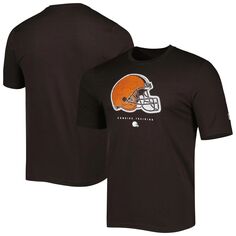 Мужская коричневая футболка с логотипом Cleveland Browns Joint Authentic Ball New Era