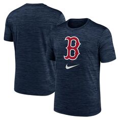 Мужская темно-синяя футболка Boston Red Sox с логотипом Velocity Performance Nike