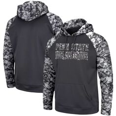 Мужской темно-серый пуловер с капюшоном и камуфляжем Penn State Nittany Lions OHT Military Appreciation Digital Camo Colosseum