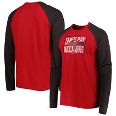 Мужская красная футболка Tampa Bay Buccaneers Current с длинным рукавом реглан New Era