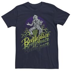 Мужская футболка Beetlejuice Three Times с портретом и надписью Licensed Character