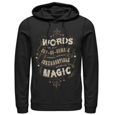 Мужской пуловер с капюшоном Words is Magic Harry Potter, черный