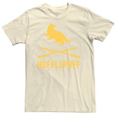 Мужская футболка с логотипом Hufflepuff и скрещенными палочками Harry Potter