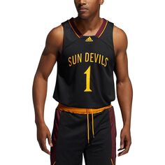 Мужская черная майка №1 Sun Devils Reverse Retro State Arizona State adidas