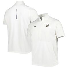 Мужская белая куртка Notre Dame Fighting Irish Motivate 2.0 с полумолнией до половины Under Armour