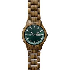 Часы Dakota Zebrawood с ярким зеленым циферблатом