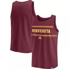 Мужская темно-бордовая майка Minnesota Golden Gophers в полоску с фирменным логотипом Fanatics