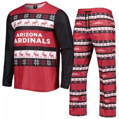 Мужской пижамный комплект с логотипом команды FOCO Cardinal Arizona Cardinals Team Ugly