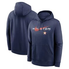 Мужской темно-синий пуловер с капюшоном Houston Astros Swoosh NeighborHOOD Nike