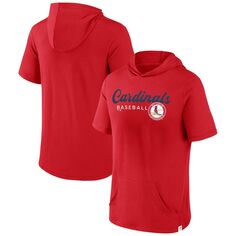 Мужской красный пуловер с капюшоном St. Louis Cardinals Offensive Strategy с короткими рукавами и логотипом Fanatics