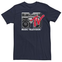 Мужская футболка с логотипом MTV Boom Box, Синяя Licensed Character, синий