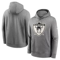 Мужской флисовый пуловер с капюшоном серого цвета Oakland Raiders Rewind Club Nike