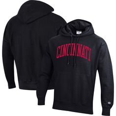 Мужской черный пуловер с капюшоном Cincinnati Bearcats Cincy Arch Champion