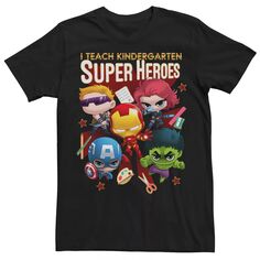 Мужская футболка с изображением супергероев «Я преподаю в детском саду» Marvel