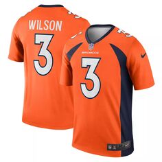 Мужская джерси Russell Wilson оранжевая Denver Broncos Legend Nike