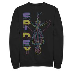 Мужской свитшот с рисунком Человека-паука Spidey Neon Line Art Marvel