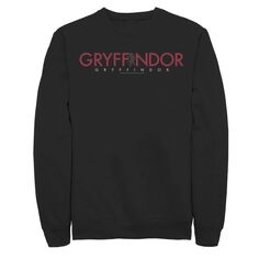 Мужской флисовый пуловер с простым текстом и графическим рисунком Гриффиндорский дом Harry Potter