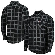 Мужская черная фланелевая куртка-рубашка на пуговицах Kansas City Chiefs Industry Antigua