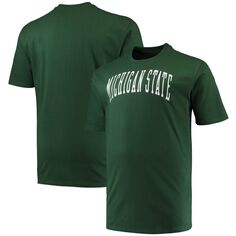 Мужская зеленая футболка с логотипом Michigan State Spartans Big &amp; Tall Arch Team Champion