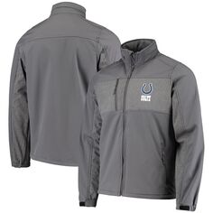 Мужская куртка Dunbrooke Graphite Indianapolis Colts Circle Zephyr Softshell с молнией во всю длину