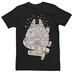 Мужская футболка «Звездные войны: Тысячелетний сокол» с надписью «Ты один в тысячелетии», Черная Star Wars, черный