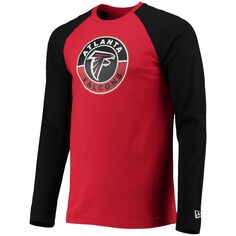 Мужская красная/черная футболка реглан с длинным рукавом Atlanta Falcons League New Era