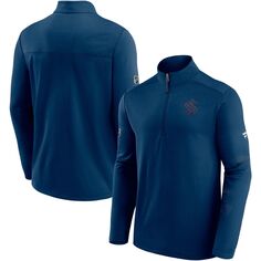 Мужская фирменная куртка глубокого синего цвета Seattle Kraken Authentic Pro для путешествий и тренировок с молнией на четверть Fanatics
