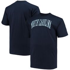 Мужская темно-синяя футболка с логотипом North Carolina Tar Heels Big &amp; Tall Arch Team Champion
