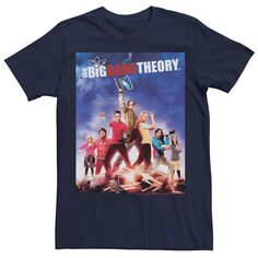 Мужская футболка с плакатом для ноутбука «Теория большого взрыва», групповая фотография Licensed Character
