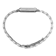 Женские часы Essentials из нержавеющей стали с прямоугольным циферблатом и браслетом, Серебристые Seiko, серебристый