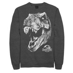 Мужской флисовый пуловер с рисунком «Парк Юрского периода» T-Rex White Head Roaring Jurassic World