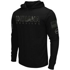 Мужская черная футболка с капюшоном Indiana Hoosiers OHT Military Appreciation с длинным рукавом Colosseum