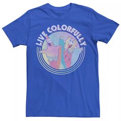 Мужская футболка «Губка Боб Квадратные Штаны Патрик Live Colorfully» Nickelodeon