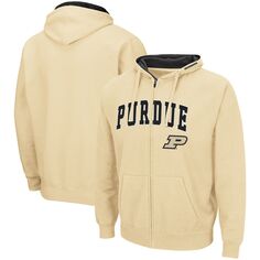 Мужская толстовка с молнией во всю длину Purdue Boilermakers Arch &amp; Logo 3.0 золотого цвета Colosseum