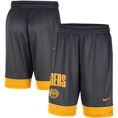 Мужские темно-серые/золотые шорты LSU Tigers Fast Break Nike