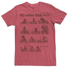 Мужская красная футболка с рисунком Nintendo Mario Kart Other Rides Licensed Character