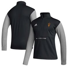 Мужская черная куртка с молнией на четверть молнии Arizona State Sun Devils Team Issue AEROREADY adidas