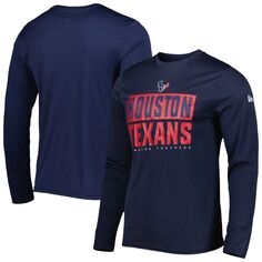 Мужская темно-синяя футболка с длинным рукавом Houston Texans Joint Authentic Offsides New Era