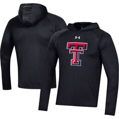 Мужская черная толстовка с длинным рукавом и логотипом Texas Tech Red Raiders School реглан, футболка для выступлений Under Armour