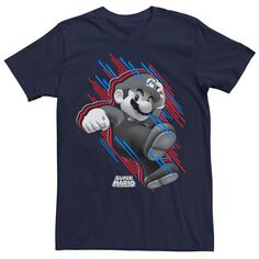 Мужская футболка Super Mario со звездами и полосками Fast Mario Portrait Licensed Character
