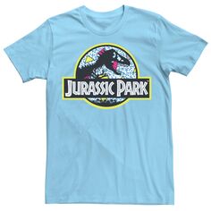 Мужская классическая футболка с изображением парка Юрского периода Licensed Character, светло-синий
