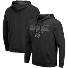 Мужской черный пуловер с капюшоном Colorado State Rams Blackout 3.0 Colosseum