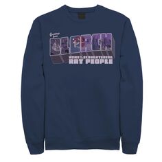 Мужской флисовый пуловер с рисунком Invader Zim Привет от Блорха Licensed Character, синий