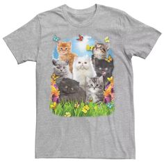 Мужская футболка с коллажем Spring Kitten Garden Licensed Character