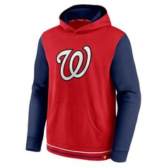 Мужской пуловер с капюшоном красного/темно-синего цвета с логотипом Washington Nationals Last Whistle Fanatics