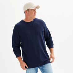 Пуловер с надписью и вырезом Big &amp; Tall современная кроя Sonoma Goods For Life, синий