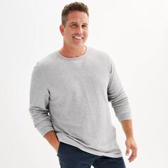 Пуловер с надписью и вырезом Big &amp; Tall современная кроя Sonoma Goods For Life, серый